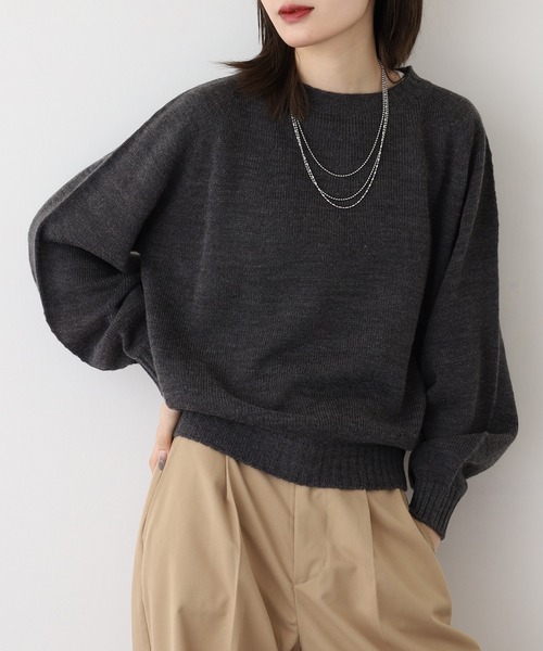 BRODIAEA(ブローディア)の「BRODIAEA ホールガーメントベーシック二ット(ニット/セーター・レディース・ベージュ/ターコイズブルー/ブラック/マスタード/グレー/チェリーレッド・40)」の17枚目の写真