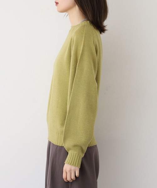 BRODIAEA(ブローディア)の「BRODIAEA ホールガーメントベーシック二ット(ニット/セーター・レディース・ベージュ/ターコイズブルー/ブラック/マスタード/グレー/チェリーレッド・40)」の8枚目の写真