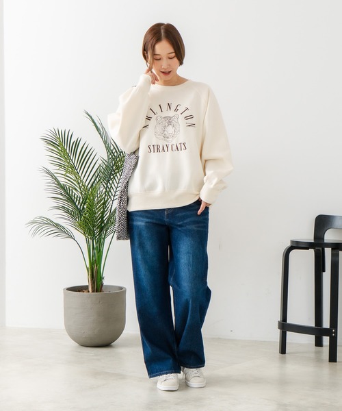 fort point(フォーポイント)の「【C-FORT POINT/フォートポイント】トラ柄 ステッチトレーナー(スウェット・レディース・チャコールグレー/アイボリー/ブラウン・FREE)」の7枚目の写真