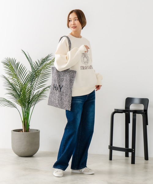 fort point(フォーポイント)の「【C-FORT POINT/フォートポイント】トラ柄 ステッチトレーナー(スウェット・レディース・チャコールグレー/アイボリー/ブラウン・FREE)」の6枚目の写真
