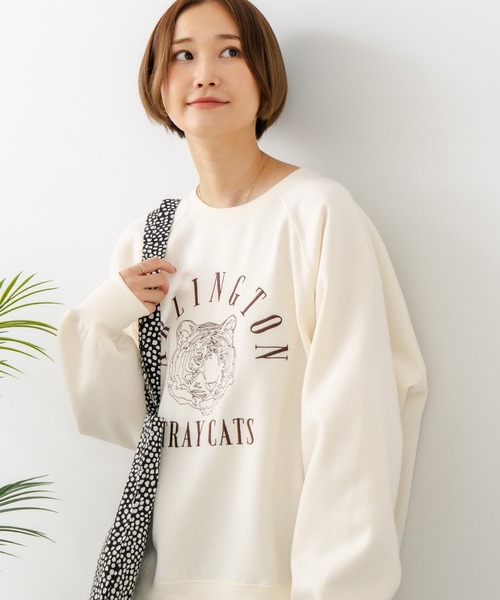 fort point(フォーポイント)の「【C-FORT POINT/フォートポイント】トラ柄 ステッチトレーナー(スウェット・レディース・チャコールグレー/アイボリー/ブラウン・FREE)」の12枚目の写真