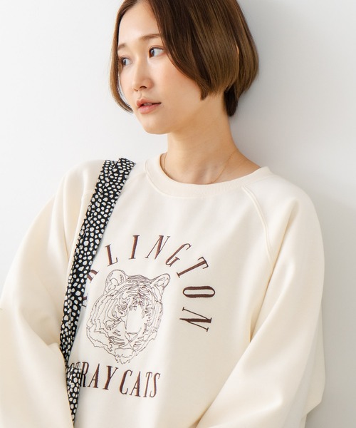 fort point(フォーポイント)の「【C-FORT POINT/フォートポイント】トラ柄 ステッチトレーナー(スウェット・レディース・チャコールグレー/アイボリー/ブラウン・FREE)」の11枚目の写真