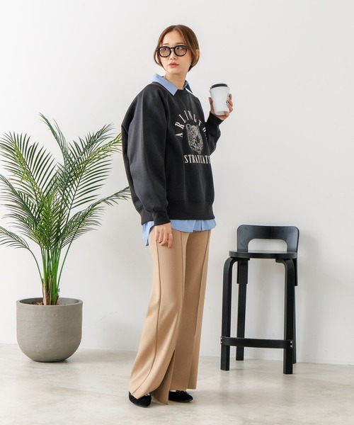 fort point(フォーポイント)の「【C-FORT POINT/フォートポイント】トラ柄 ステッチトレーナー(スウェット・レディース・チャコールグレー/アイボリー/ブラウン・FREE)」の20枚目の写真
