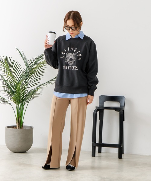 fort point(フォーポイント)の「【C-FORT POINT/フォートポイント】トラ柄 ステッチトレーナー(スウェット・レディース・チャコールグレー/アイボリー/ブラウン・FREE)」の18枚目の写真