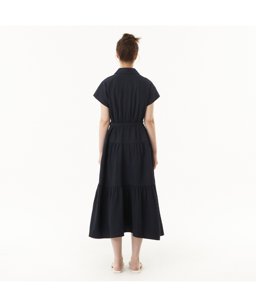 PLASTIC ISLAND(プラスティックアイランド)の「シャツ型ティアードワンピース PR2WO667(ワンピース・レディース・ネイビー・X-SMALL/MEDIUM/SMALL)」の3枚目の写真