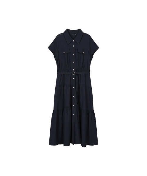 PLASTIC ISLAND(プラスティックアイランド)の「シャツ型ティアードワンピース PR2WO667(ワンピース・レディース・ネイビー・X-SMALL/MEDIUM/SMALL)」の5枚目の写真