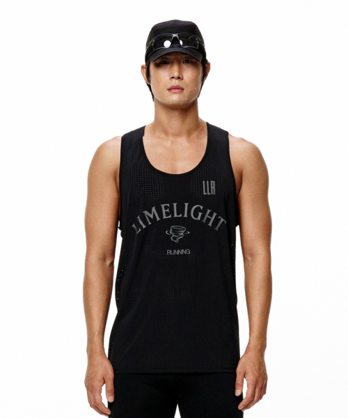 LIMELIGHT APPAREL(ライムライトアパレル)の「アーチロゴランニングスリーブレスパンチング(ブラック/グレー)(Tシャツ/カットソー・メンズ・その他・SMALL/MEDIUM)」の1枚目の写真