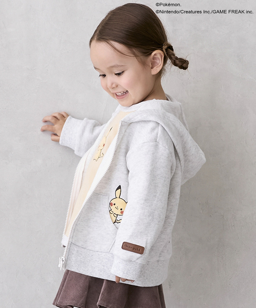 petit main（プティマイン）の「【モンポケ】ジップパーカー（パーカー・キッズ・キナリ/ネイビー・100cm/90cm/110cm/80ｃｍ/120cm）」の3枚目の写真