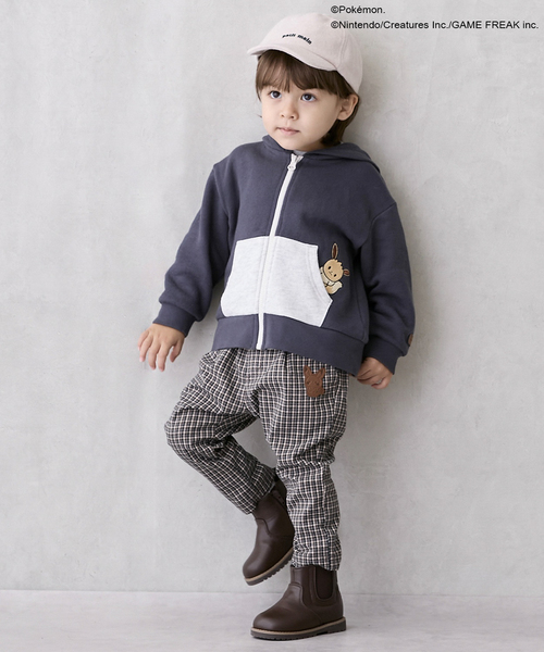 petit main（プティマイン）の「【モンポケ】ジップパーカー（パーカー・キッズ・キナリ/ネイビー・100cm/90cm/110cm/80ｃｍ/120cm）」の7枚目の写真