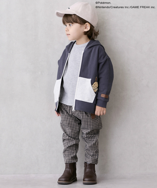 petit main（プティマイン）の「【モンポケ】ジップパーカー（パーカー・キッズ・キナリ/ネイビー・100cm/90cm/110cm/80ｃｍ/120cm）」の8枚目の写真