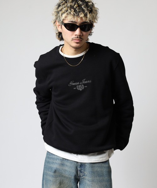 GUESS JEANS(ゲスジーンズ)の「GUESS JEANS ロゴ刺繍スウェットシャツ(スウェット・メンズ・ブラック/チャコールグレー・XL/S/M/L)」の12枚目の写真