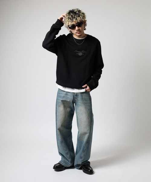 GUESS JEANS(ゲスジーンズ)の「GUESS JEANS ロゴ刺繍スウェットシャツ(スウェット・メンズ・ブラック/チャコールグレー・XL/S/M/L)」の15枚目の写真