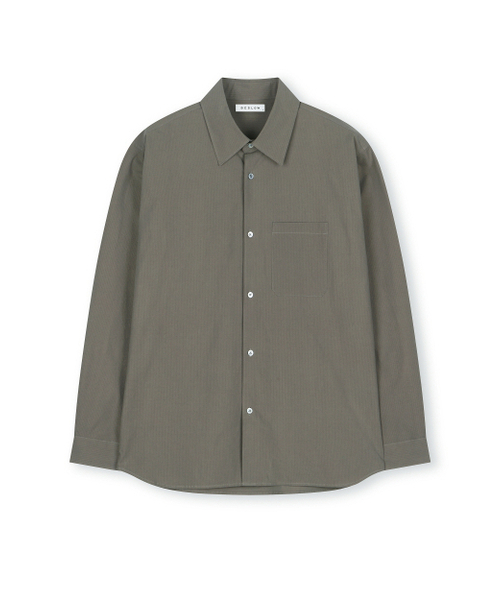 BESLOW(ビースロー)の「RIPPLE COTTON SHIRT DARK BEIGE(シャツ/ブラウス・メンズ・その他・MEDIUM/SMALL/X-LARGE/LARGE)」の1枚目の写真
