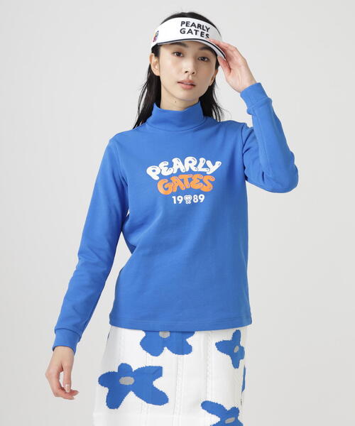 PEARLY GATES（パーリーゲイツ）の「【PEARLY GATES】Ｃソロナ裏毛（Tシャツ/カットソー・レディース・ホワイト/ブルー・SMALL/MEDIUM/LARGE）」の2枚目の写真