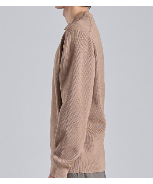 BUTTON SEOUL（ボタンソウル）の「ウールブレンドオープンカラー ニット (ベージュ)（ニット/セーター・メンズ・その他・MEDIUM/LARGE/X-LARGE）」の7枚目の写真