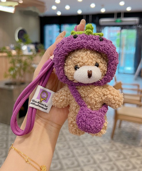 コード ストラップ付き ボア アニマル マスコット マルチチャーム