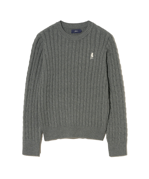 YALE(イェール)の「ウィメンズケーブルラウンドニット_チャコール(ニット/セーター・レディース・その他・SMALL/MEDIUM/LARGE)」の1枚目の写真