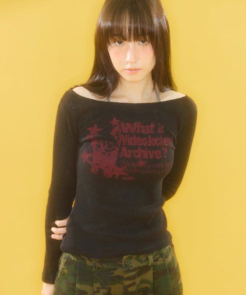 Video Jockey（ビデオジョッキー）の「ラブリーキティLSティーシャツ[ブラック]（Tシャツ/カットソー・レディース・ブラック・FREE）」の3枚目の写真