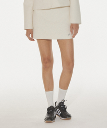 CLASSY BOUCLE TWEED MINI SKIRT - CREAM