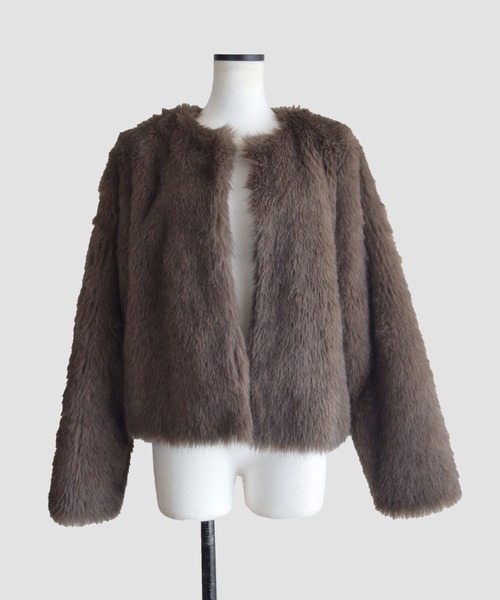 Marient（マリエント）の「ミックスフェイクファーJK（その他アウター・レディース・ブラウン/ベージュ・FREE）」の10枚目の写真