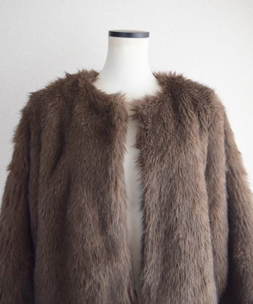 Marient（マリエント）の「ミックスフェイクファーJK（その他アウター・レディース・ブラウン/ベージュ・FREE）」の13枚目の写真