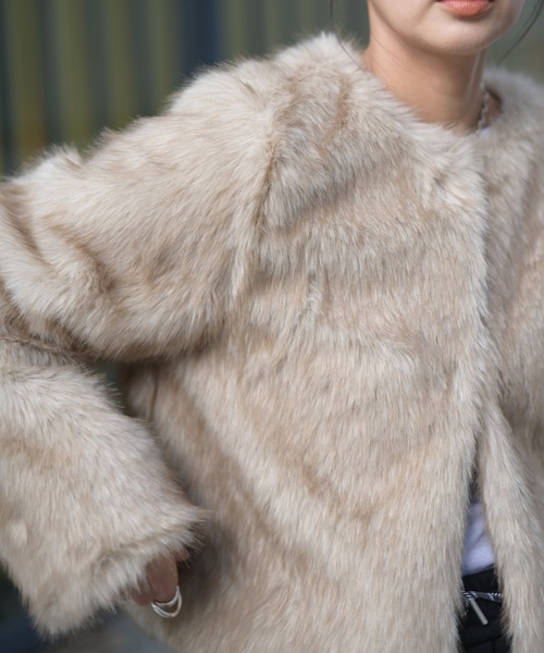 Marient（マリエント）の「ミックスフェイクファーJK（その他アウター・レディース・ブラウン/ベージュ・FREE）」の15枚目の写真