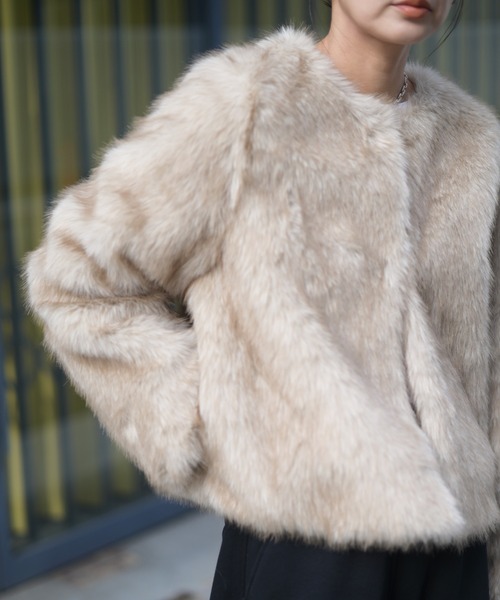 Marient（マリエント）の「ミックスフェイクファーJK（その他アウター・レディース・ブラウン/ベージュ・FREE）」の16枚目の写真