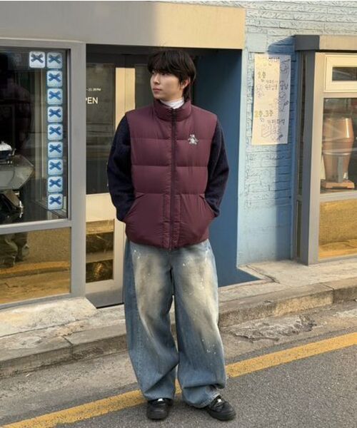 NOUN(ノウン)の「wide curved denim pants (painting blue)(デニムパンツ・メンズ・その他・1/2/0)」の8枚目の写真