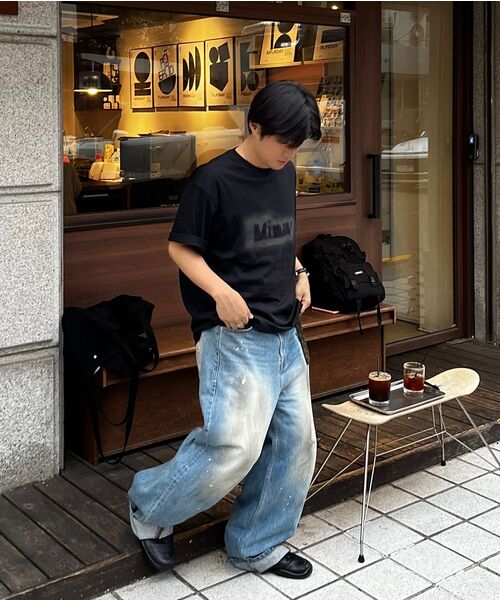 NOUN(ノウン)の「wide curved denim pants (painting blue)(デニムパンツ・メンズ・その他・1/2/0)」の9枚目の写真