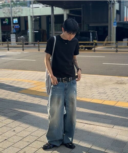 NOUN(ノウン)の「wide curved denim pants (painting blue)(デニムパンツ・メンズ・その他・1/2/0)」の2枚目の写真