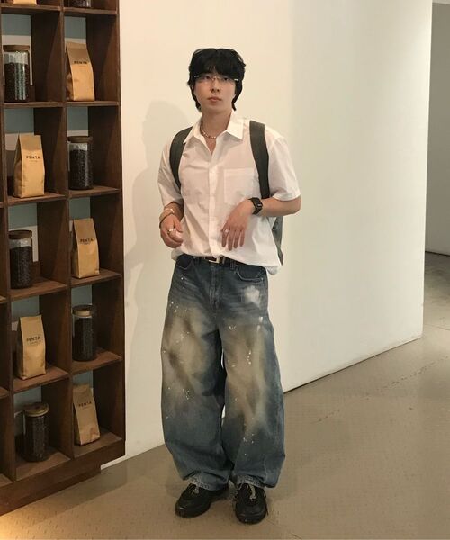 NOUN(ノウン)の「wide curved denim pants (painting blue)(デニムパンツ・メンズ・その他・1/2/0)」の17枚目の写真