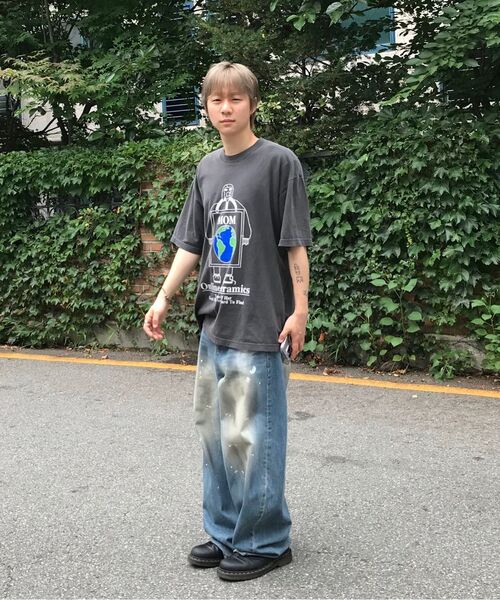 NOUN(ノウン)の「wide curved denim pants (painting blue)(デニムパンツ・メンズ・その他・1/2/0)」の11枚目の写真