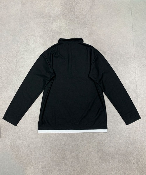 link lot(リンクロット)の「フェイクレイヤードワッフルロングスリーブポロシャツ(ポロシャツ・メンズ・ブラック/グレー・M)」の6枚目の写真