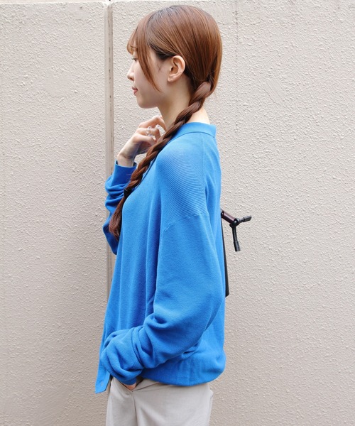 THE SHINZONE（ザ　シンゾーン）の「THE SHINZONE/シンゾーン　ポロニットカーディガン　POLO KNIT CARDIGAN　26MMSNI05（カーディガン/ボレロ・レディース・ブルー/ブラック・FREE）」の9枚目の写真