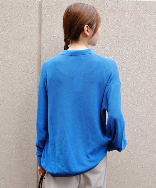 THE SHINZONE（ザ　シンゾーン）の「THE SHINZONE/シンゾーン　ポロニットカーディガン　POLO KNIT CARDIGAN　26MMSNI05（カーディガン/ボレロ・レディース・ブルー/ブラック・FREE）」の10枚目の写真