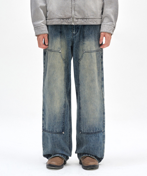 DECET(デケト)の「Double Knee Fatigue Wide Jeans DCPT052STNGRBlue(デニムパンツ・レディース・その他・26/28/30/32/34)」の5枚目の写真