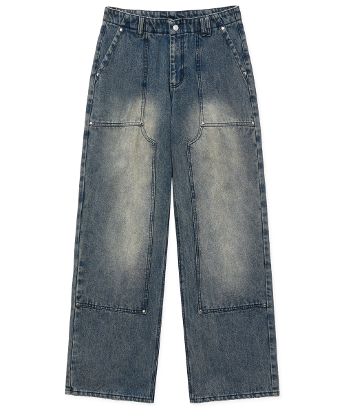 DECET(デケト)の「Double Knee Fatigue Wide Jeans DCPT052STNGRBlue(デニムパンツ・レディース・その他・26/28/30/32/34)」の8枚目の写真
