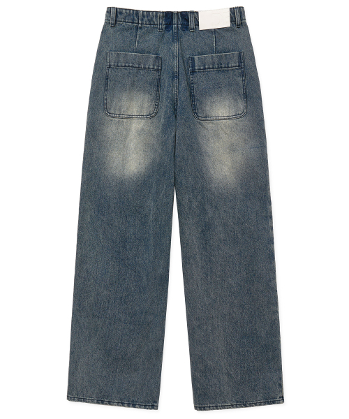 DECET(デケト)の「Double Knee Fatigue Wide Jeans DCPT052STNGRBlue(デニムパンツ・レディース・その他・26/28/30/32/34)」の2枚目の写真