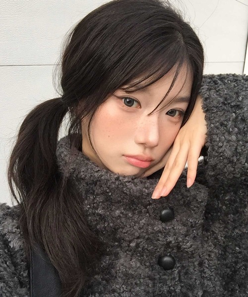 LAFFMO(ラフモ)の「ボアスタンドカラー裏起毛ミドルコート(その他アウター・レディース・ダークグレー/ベージュ・F)」の10枚目の写真