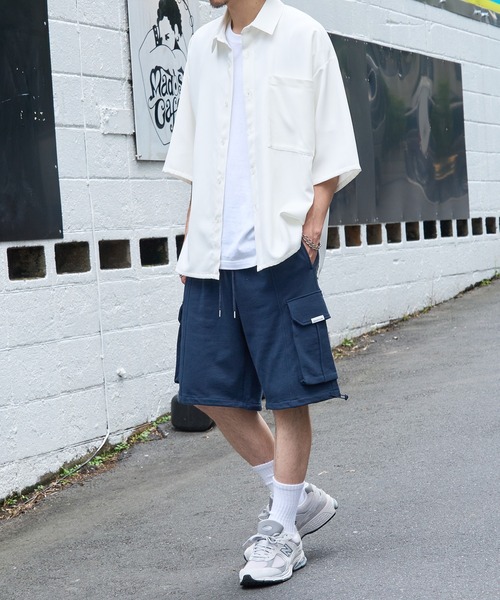 MAISON CLUB(メゾンクラブ)の「【MAISON CLUB】新素材追加!ワイドカーゴハーフパンツ ショートパンツ ナイロンショーツ / スウェットショーツ(カーゴパンツ・メンズ・ブラック/ブラック系その他2/アイボリー/カーキ/ネイビー系2/グレー系その他2/ネイビー・L/M)」の20枚目の写真
