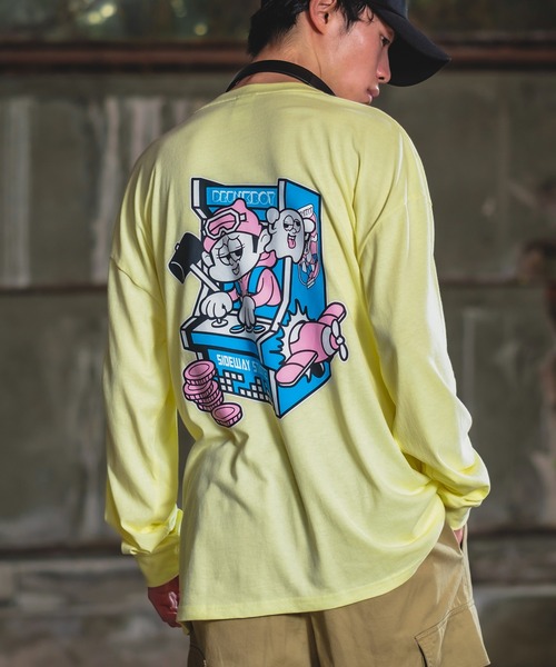 En serio TOKYO(エンソリオトーキョー)の「【SIDEWAYSTANCE】レトロゲーム長袖Tシャツ(Tシャツ/カットソー・メンズ・ホワイト系6/ブラック系6・SMALL/MEDIUM/LARGE)」の4枚目の写真