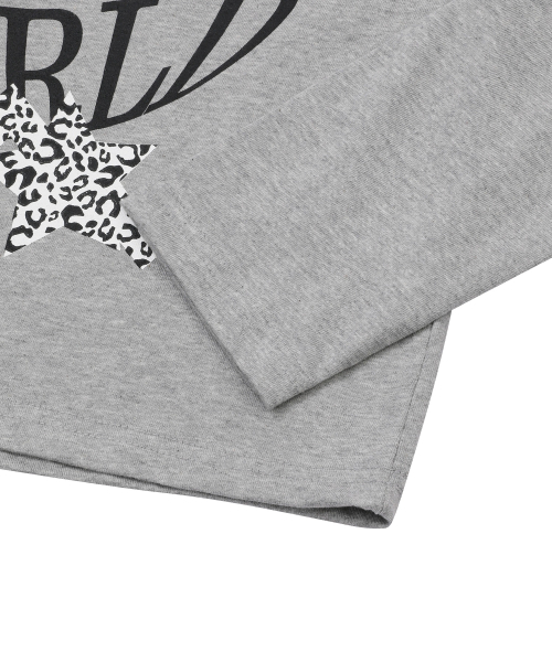 CATSAVETHEWORLD(キャットセーブザワールド)の「カンナヒョピスター レタリング ロングスリーブTシャツ(Tシャツ/カットソー・レディース・ライトグレー系・FREE)」の4枚目の写真