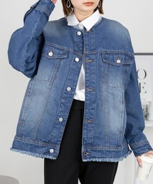 RCD（アールシーディー）の「ノーカラーカットオフデニムジャケット（デニムジャケット）」