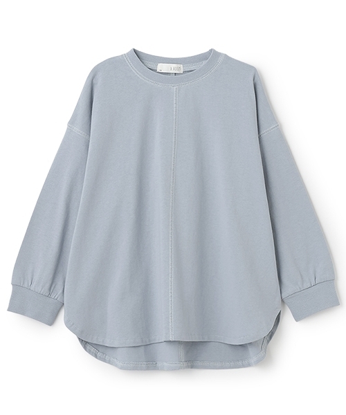 b・ROOM（ビールーム）の「【デイリースタンダードウェアシリーズ】ゆるっとオーバーサイズのシンプル長袖Tシャツ（Tシャツ/カットソー・キッズ・マスタード/グリーン系その他/アイボリー/トップグレー/ブルー系その他/ライラック/ブラック/ブルーグレー・130cm/140cm/150cm/100cm/110cm/120cm）」の9枚目の写真