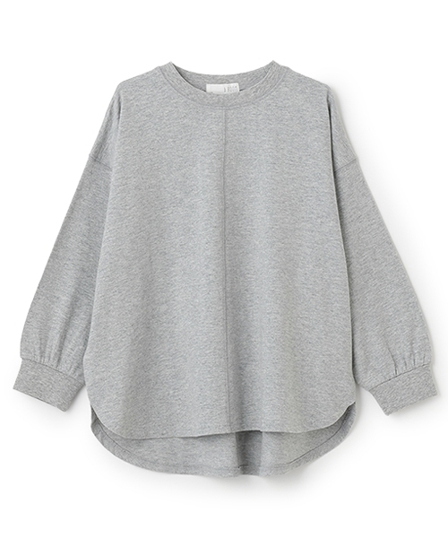 b・ROOM（ビールーム）の「【デイリースタンダードウェアシリーズ】ゆるっとオーバーサイズのシンプル長袖Tシャツ（Tシャツ/カットソー・キッズ・マスタード/グリーン系その他/アイボリー/トップグレー/ブルー系その他/ライラック/ブラック/ブルーグレー・130cm/140cm/150cm/100cm/110cm/120cm）」の12枚目の写真