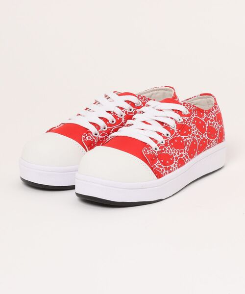 VIBGYOR（ヴィブジョー）の「【Sanrio】HELLO KITTY総柄キャンバスワークスニーカー(MA)（スニーカー・レディース・ブラック/レッド・23.5/24/24.5/25/23/22.5）」の2枚目の写真