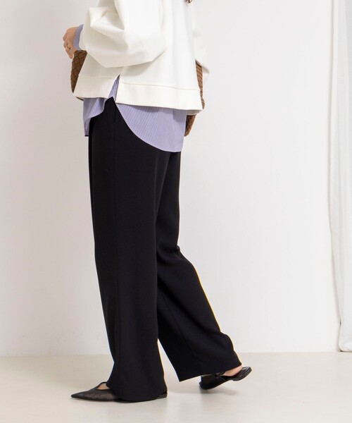 NOLLEY’S（ノーリーズ）の「《セットアップ対応》ウォッシャブルストレッチジョーゼットイージーワイドパンツ（その他パンツ・レディース・ネイビー/ブラック・38/36/34）」の12枚目の写真