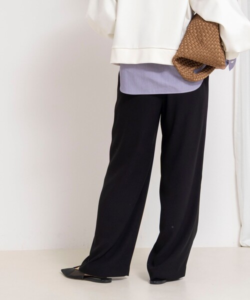 NOLLEY’S（ノーリーズ）の「《セットアップ対応》ウォッシャブルストレッチジョーゼットイージーワイドパンツ（その他パンツ・レディース・ネイビー/ブラック・38/36/34）」の22枚目の写真