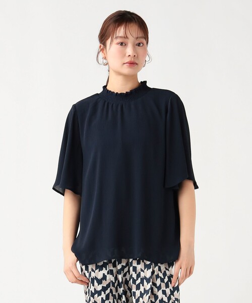 BEAMS HEART(ビームスハート)の「楊柳 ハイネック プルオーバー(シャツ/ブラウス・レディース・ネイビー/ケリーグリーン/ホワイト系その他5/グレー・FREE)」の2枚目の写真