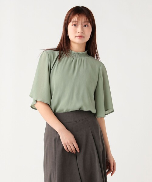 BEAMS HEART(ビームスハート)の「楊柳 ハイネック プルオーバー(シャツ/ブラウス・レディース・ネイビー/ケリーグリーン/ホワイト系その他5/グレー・FREE)」の1枚目の写真